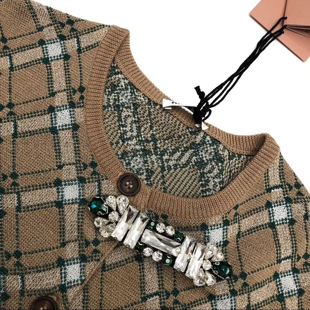 Miu Miu WOOL CREW-NECK CARDIGAN Size M
